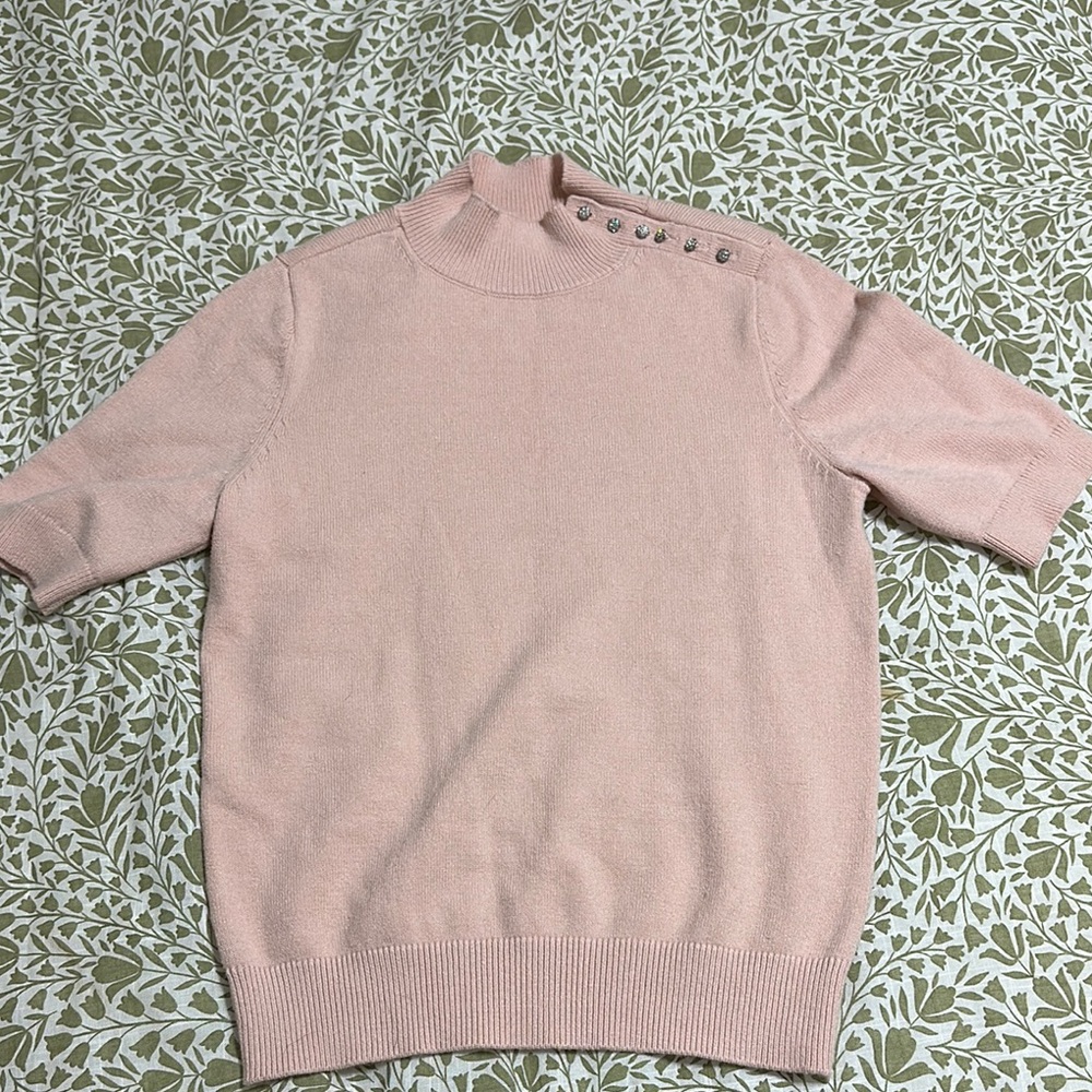 Ann Taylor Pink Cowl Neck Sweater